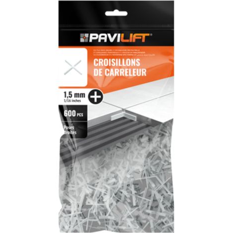 Sachet de 600 croisillons en "+" 1,5mm Pavilift (1/3)