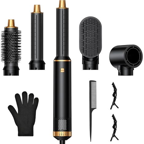 Curling Iron 5 in 1 Ionic Hair Dryer Multifunction Hair Dryer Hot Air Brush Automatic Curling Iron for Styling, Volumizing, Curling and Straightening (1/5)