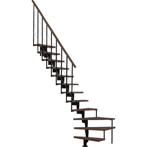 Minka Mittelholmtreppe Style Turn 35 - 304cm Geschosshöhe Walnuss Schwarz