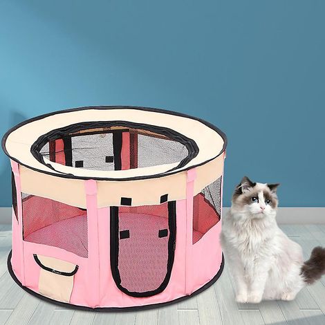 Parc de jeu pliable pour chien et chat, enclos intérieur/extérieur pour chaton, transporteur de voyage pour animaux (1/3)
