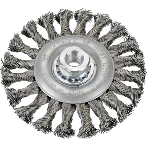 Spazzola circolare OSBORN in acciaio intrecciato Ø 125 mm e filamento Ø 0,35 mm per alta velocità