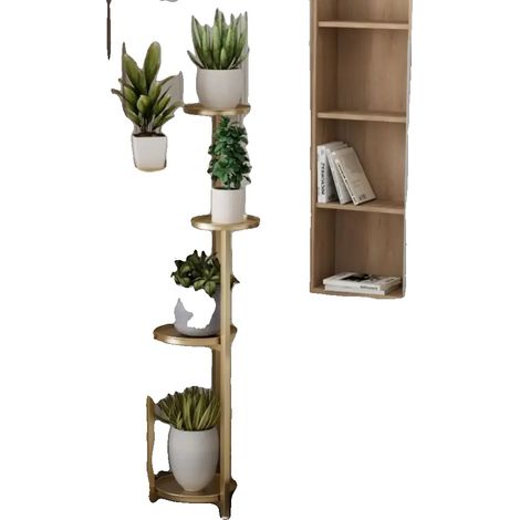 Support de Plantes Intérieur, Design Moderne, Plusieurs Niveaux, Or - 120CM (1/2)