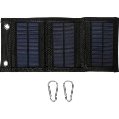 ZOLGINAH Cargador solar plegable de 8 W Panel solar impermeable para exteriores Panel solar de polisilicio con puertos USB de 5 V para iPhone iPad Samsung Galaxy, etc. (1/5)