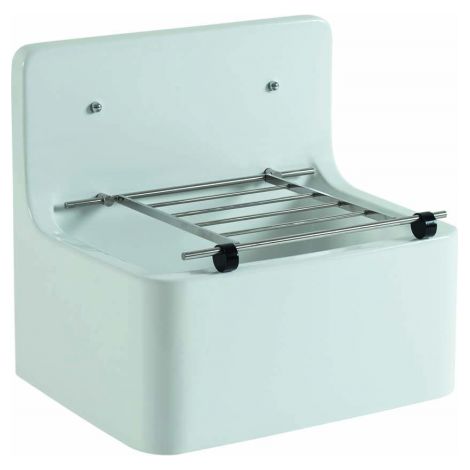Évier V&B O.NOVO 520x490x390mm. avec grille rabattable blanche