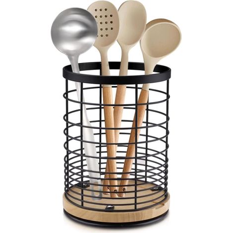 Rangement Ustensiles Cuisine Porte Ustensiles Cuisine Couverts en fer forgé Inoxydable Panier à (1/5)
