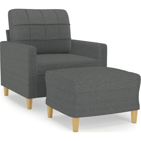 Maison Exclusive - Fauteuil avec repose-pied Gris foncé 60 cm Tissu