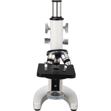 Kit microscope monoculaire 640X acier inoxydable molette focus coaxiale double microscopie biologie laboratoire (1/5)