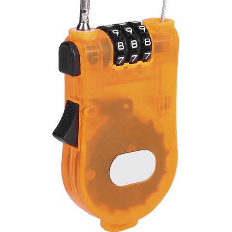 Mini cadenas à cordon coulissant antivol à code, étanche et rétractable, pour casque de moto, armoires et boîtes à outils (1/5)