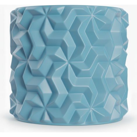 Cache-pot bleu à motif géométrique 3D pour plantes en mezzanine (1/3)