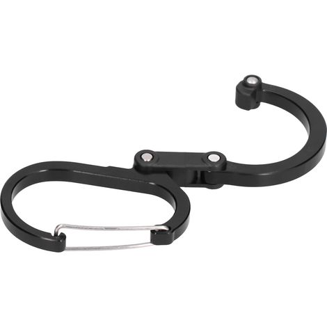Mittelgroßer, D-förmiger Bergsteigerkarabiner, multifunktionaler Outdoor-Karabiner aus schwarzer Aluminiumlegierung mit Schnellverschluss (1/5)