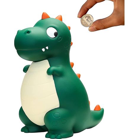 Tirelire dinosaure, petite tirelire en plastique indestructible (1/5)