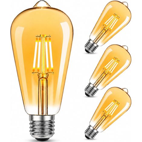 Vintage ampoules, lot de trois LED lampes blanc chaud E27 Vintage ampoules sont idéales pour la nostalgie et la maison café bar rétro éclairag (1/5)