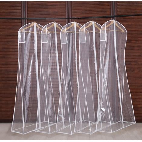 5pcstransparentHousse anti poussière pour robes de mariée 180 x 70 x 30 cm (1/4)