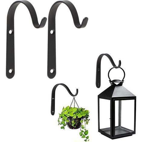 Lot métallique de 4 crochets muraux suspendus pour plantes, supports décoratifs pour jardinières et mangeoires à oiseaux (1/5)