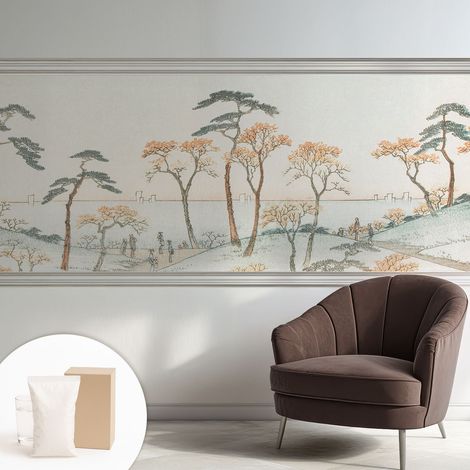 Tapete Vliestapete mit Kleber - Fototapete mit Motiv - Wandtapete modern - Wandgestaltung Ruhige Landschaft 250x104 cm (1/5)