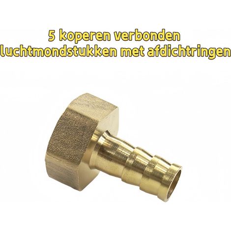Buse d'air monobloc en laiton (5 pièces) avec joint - installation rapide et compatible - couleur de l'image (1/5)