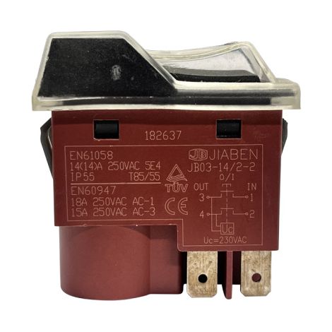 JIABEN JB03-14/2-2 Elektromagnetischer Drucktastenschalter 250V 18A 4Pin Schalter für Bohrmaschinen (1/4)