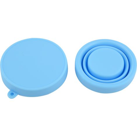 Gobelet pliable en silicone télescopique bleu pour voyage camping extérieur (1/5)