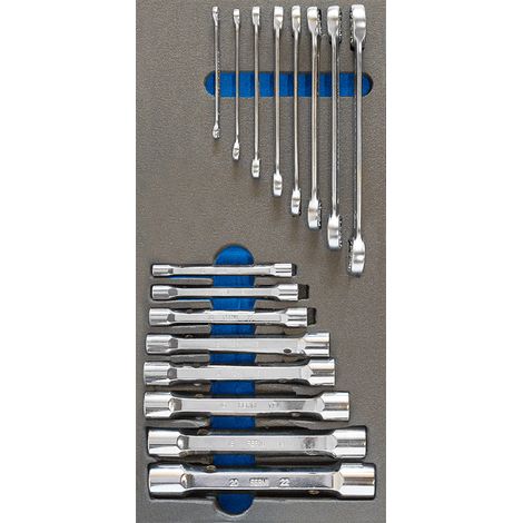 Juego de 16 llaves de caja y de estrella termoformadas blandas Fervi TM01/035