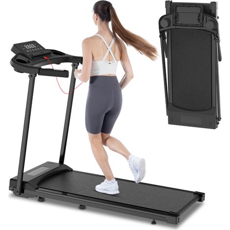 Cinta de correr eléctrica plegable – 12 Programas Preajustados – Velocidad 1–12 km/h – Pantalla LCD – Motor de 3,0 HP – Peso máximo: 130 kg – Aplicación compatible con Bluetooth – Negro (1/5)