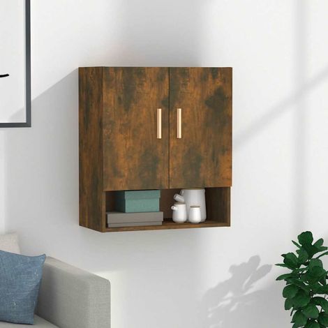 vidaXL Armario de pared madera contrachapada roble ahumado 60x31x70 cm (1/5)