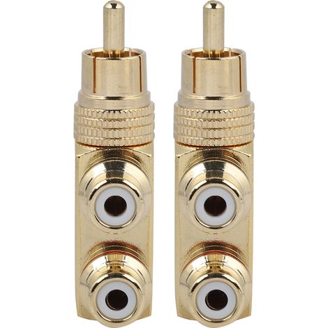 Adaptateur audio-vidéo RCA mâle vers 2 femelles (2 pièces)
