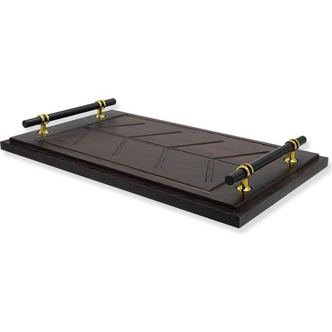 Planche à charcuterie en bois d'acacia avec rainures pour jus – Grande salle de service pour steak, fromage, divertissante – Planche en bois dur durable avec poignée, dimensions : 43 x 25 x 2 (1/5)