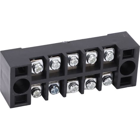 Bornier à vis 15A 600V 5 pôles double rangée TB-1505L pour coffrets et armoires de distribution (1/5)
