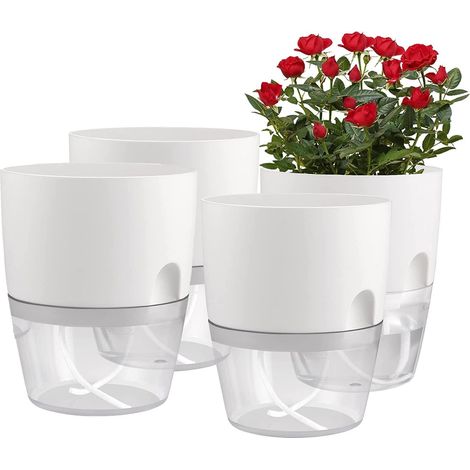 Blumentopf - Blumentopf für den Außenbereich, Set mit 4 Töpfen, weiß (1/5)