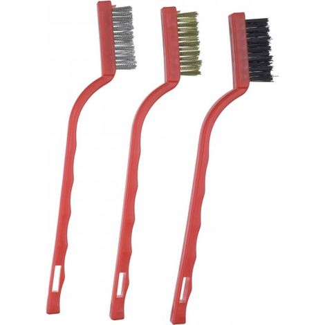 DEDRA Set di 3 spazzole 175mm - acciaio, nylon, ottone