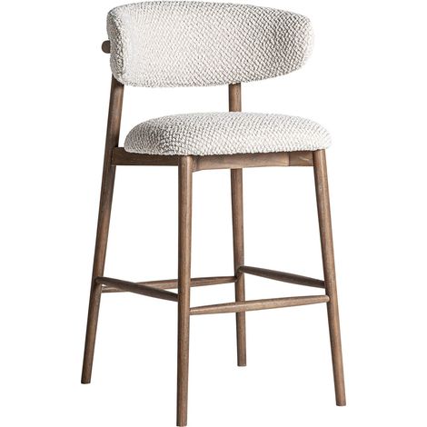 Tabouret contemporain en bois de frêne finition naturelle marron - Marron bois naturel (1/5)