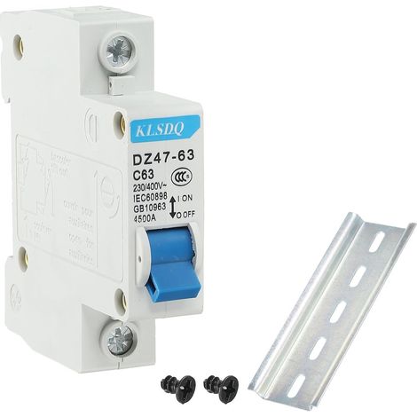 sourcing map Miniature Circuit Breaker Low Voltage AC 63A 230/400V 1 Pole (1/5)