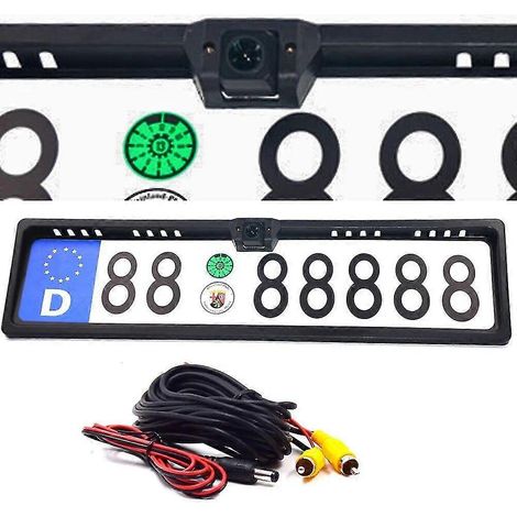 Rückfahrkamera für europäische Kennzeichenhalterung, wasserdicht, mit Nachtsichtfunktion und 4 oder 8 LEDs (12 LEDs) – mit großen Sensoren