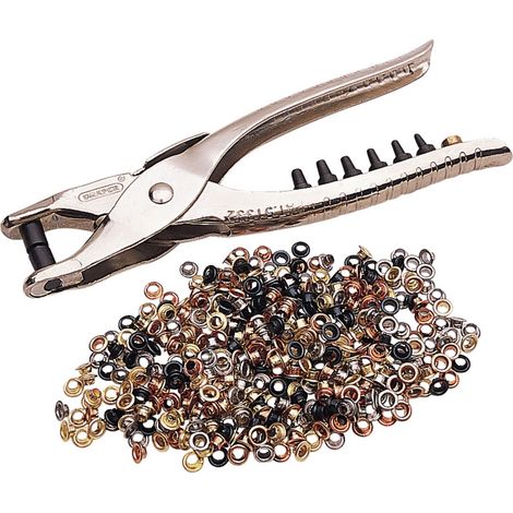Pince perforatrice à poinçons et œillets interchangeables