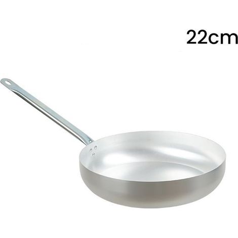 TRADE SHOP - Saltapasta Padella In Alluminio Con Manico Metallo ø20-22-24 Cm Utensile Per Cucina - -diametro 22cm -