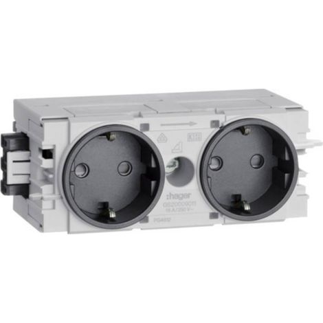 Hager GS20009011 Módulo enchufable grafito 120x50x61 mm