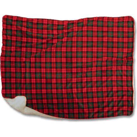 Coperta Plaid Falun 130 x 160 cm Rosso Verde Unique Living