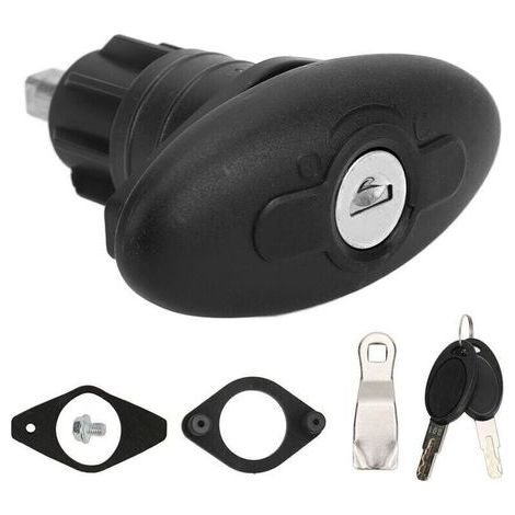 Jiawu Serrure de porte de cabine de camping-car, serrure à compression de porte de cabine ovale en alliage de zinc et nylon 30mm pour camping-cars pour caravanes pour yachts (1/4)