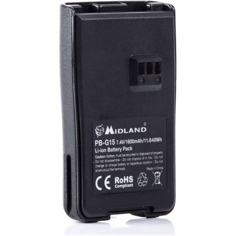 Midland PB-G15 batteria 7,4V 1600mA ricetrasmettitore G15 G18 - C1128