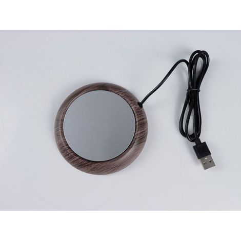 Scaldatazze USB con Base Antiscivolo, Sottobicchiere Elettrico Riscaldato per Tazze, Scaldatazze per Caffè e Tè, Design Compatto per Ufficio, Casa e Ufficio (Nero) (1/5)