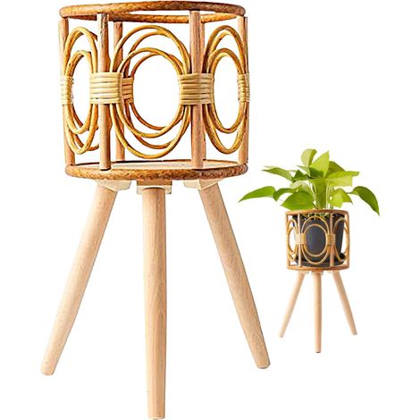 Pflanzenstand Gewebter Blumentopfhalter Hocker mit Beinen
