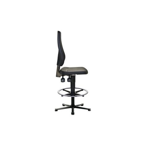 Fauteuil de travail pivotant TECWERK Patins de sol+Repose-pieds Mousse intégrale noire 580-850mm (1/4)