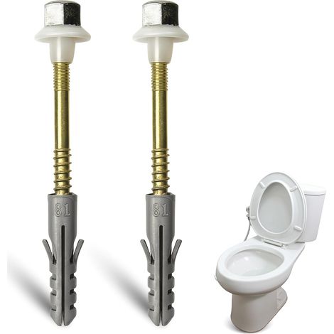 Chevilles en acier inoxydable pour WC et bidet de sol avec trou vertical, kit de fixation verticale pour WC, vis pour bidet vertical, acier inoxydable, lot de 2 vis (1/5)