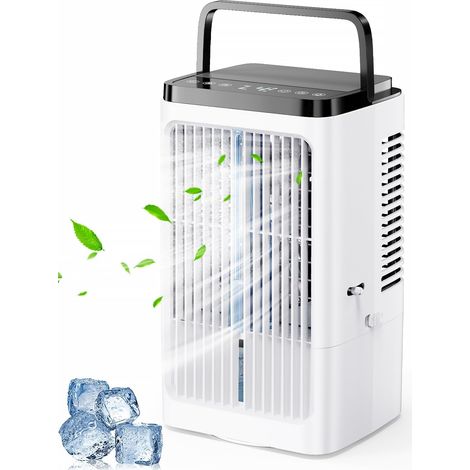 Climatiseur Mobile Silencieux, Ventilateur Rafraichisseur d'air avec 4 Vitesses, Oscillation à 90°, 2 Modes de Brumisation, Minuteries pour Cuisine Chambre Bureau (1/5)