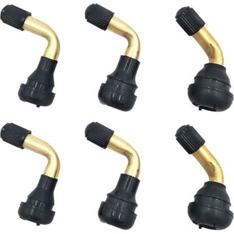 Valve de pneu Dailygoods à 90 degrés, lot de 6, valves tubeless, adaptateur de valve à tige en laiton, valve en caoutchouc durable (1/5)
