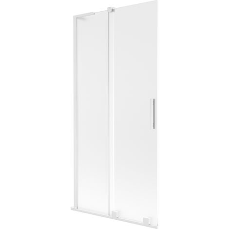 Mexen Velar L paroi de baignoire 2 battants coulissants 90 x 150 cm, givre, blanc - 896-090-003-31-20 (1/2)
