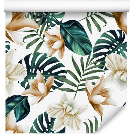 Papier peint fleuri style rétro pour salon et chambre 50x1000 cm (1/5)