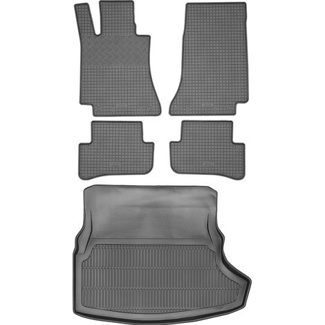 Juego de alfombrillas de goma para coche y maletero para Mercedes Clase C W205 Sedán (2014-2021).