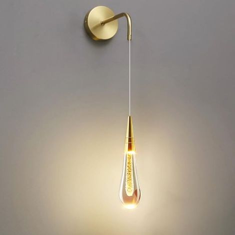 Applique murale LED en aluminium avec abat-jour en cristal - éclairage 3000K - design nordique pour salon et chambre - zone d'éclairage 3-5 m² (1/5)