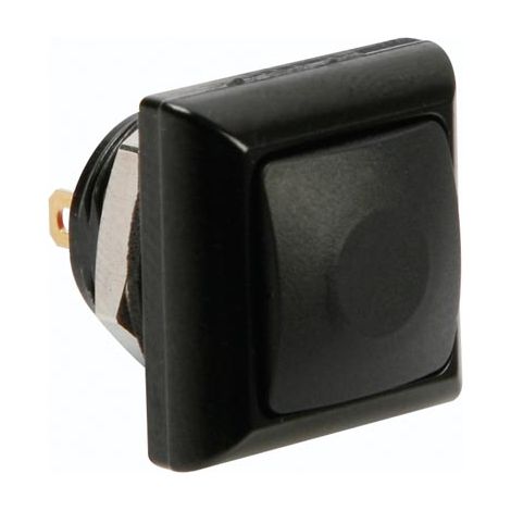 Switches Info Games - Pulsador metálico Cuadrado con Tapa Negra - 1P SPST Off-(on)